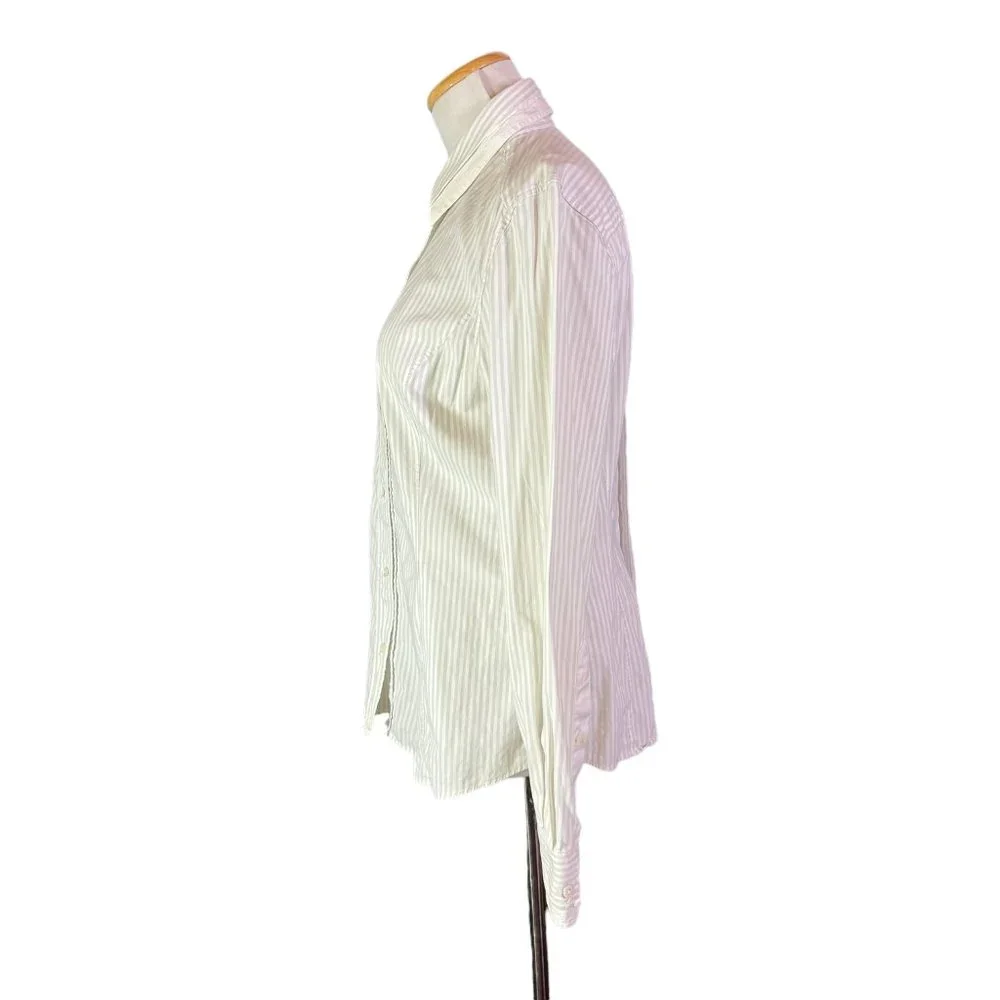 Dolce & Gabbana Size 48 Grey Striped Long Sleeve Button-Up Shirt Stretchy *Flaw - Picture 13 of 15